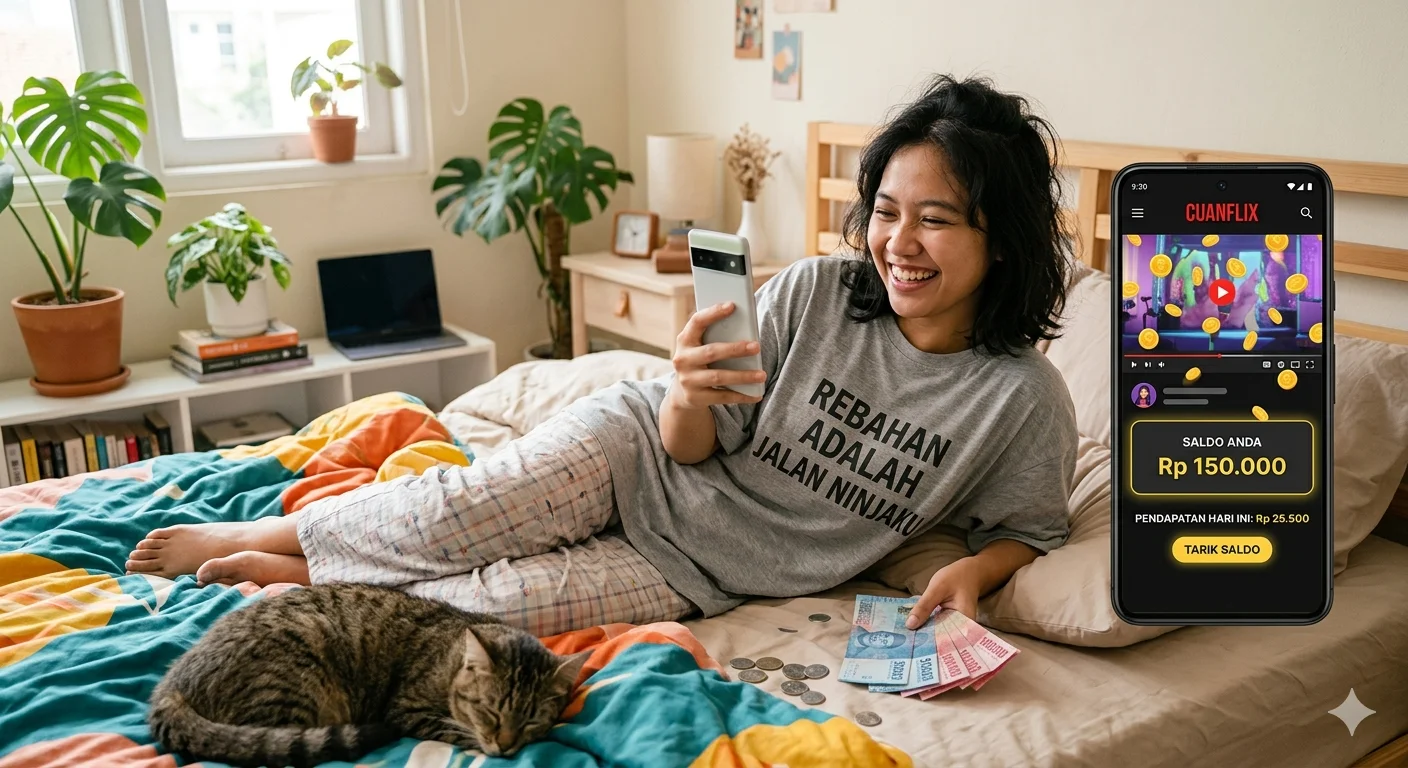 Cuan dari Rebahan, Aplikasi Nonton Video Dapat Uang